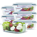 Kit 15 Potes Herméticos de Vidro + 10 Copos de Vidro Aruba de Brinde