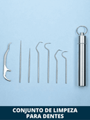 Kit Dental Clean - 7 peças em aço inoxidável