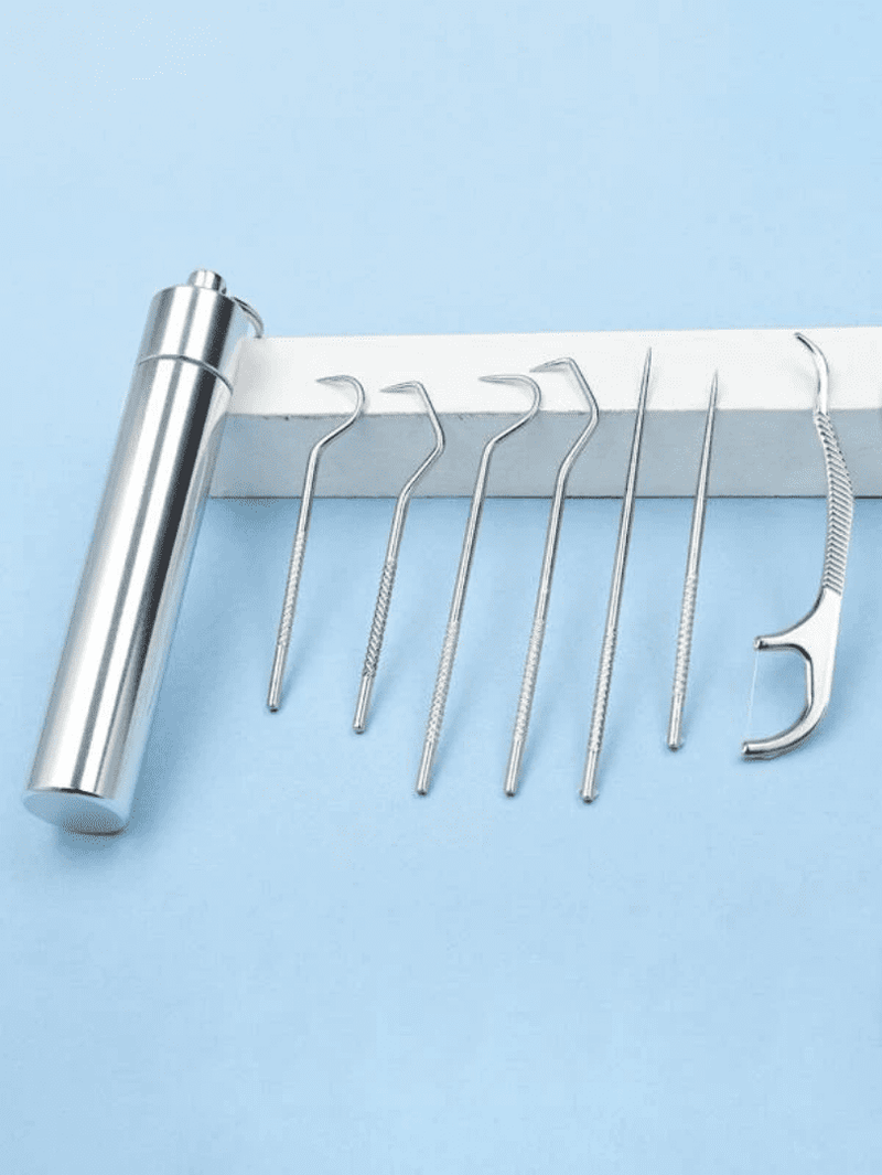 Kit Dental Clean - 7 peças em aço inoxidável