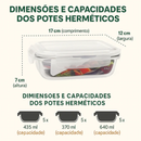 Kit 15 Potes Herméticos de Vidro + 10 Copos de Vidro Aruba de Brinde