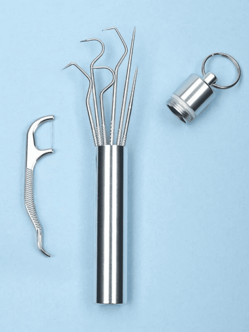 Kit Dental Clean - 7 peças em aço inoxidável