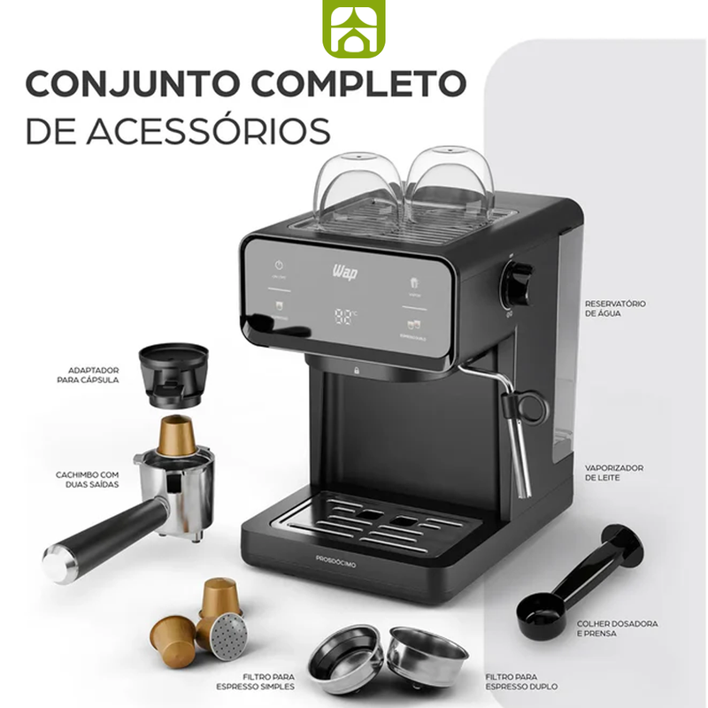 Cafeteira Espresso Digital Wap Aroma Prime + 4 Xícaras de Brinde