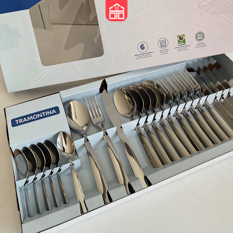 Jogo de Talheres Faqueiro Inox 24 Peças Búzios Tramontina
