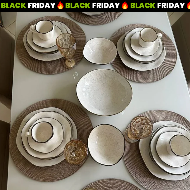 Aparelho de Jantar Completo 54 Peças em Porcelana