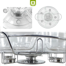 Rechaud Giratório Com 6 Compartimentos Aço Inox e Vidro 52cm