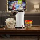 Pipoqueira elétrica com bico direcionador 1200 watts branco- PopFlix - Mondial + Balde de Pipoca de Brinde