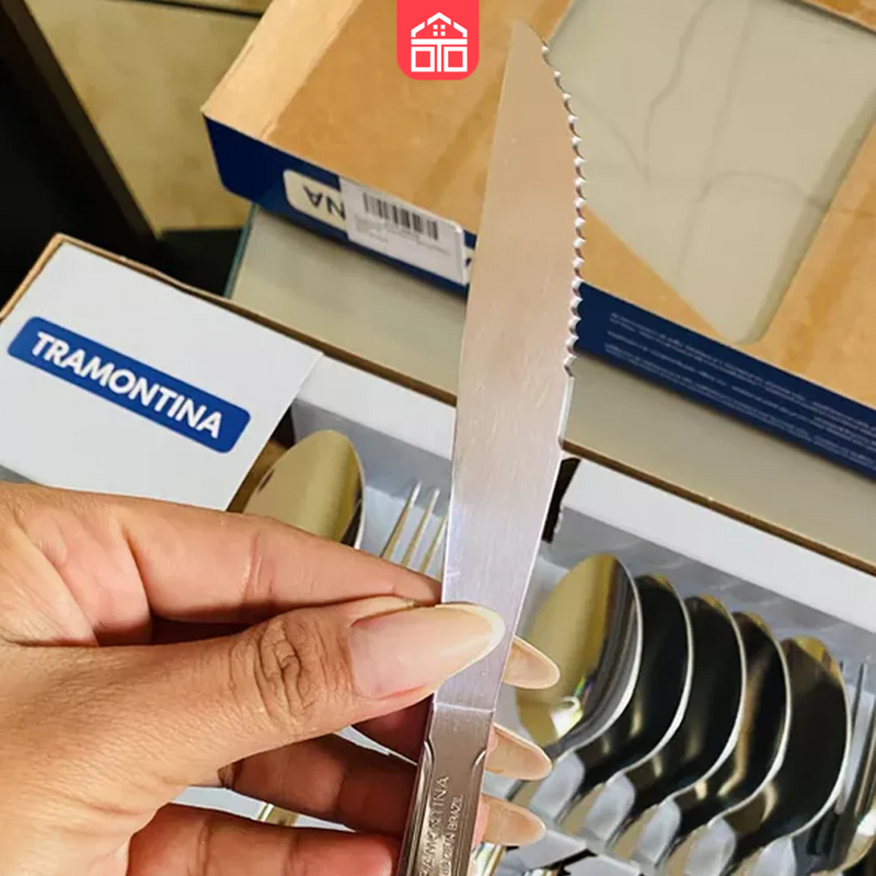 Jogo de Talheres Faqueiro Inox 24 Peças Búzios Tramontina