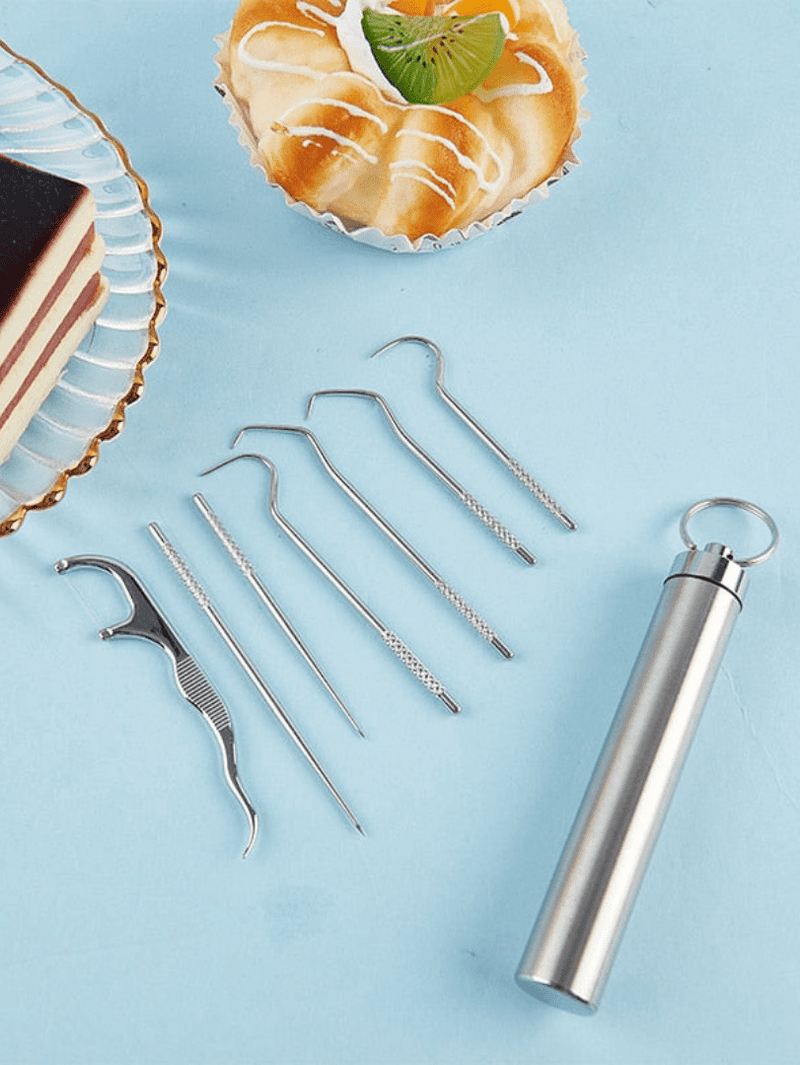 Kit Dental Clean - 7 peças em aço inoxidável