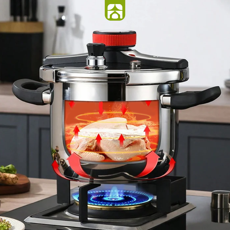 [Compre 1 e Leve 2] Panelas de Pressão TurboChef Aço Inoxidável - Á Prova de Explosões + Brinde: Kit Utensílios