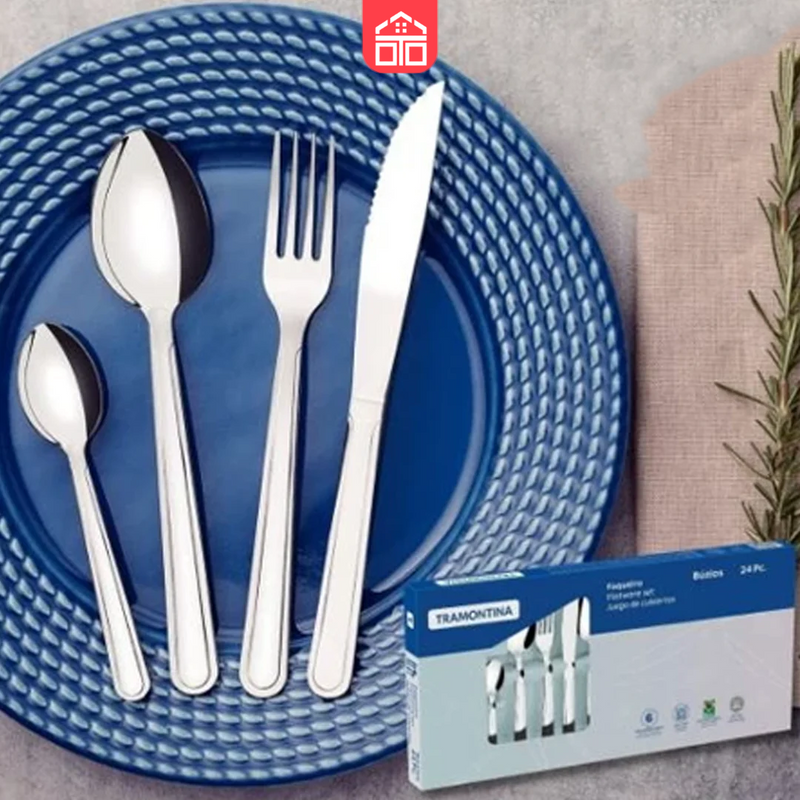 Jogo de Talheres Faqueiro Inox 24 Peças Búzios Tramontina