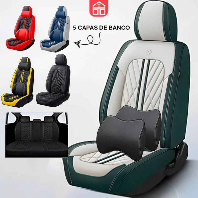 Kit com 5 Capas de Banco Automotivos de Luxo e Conforto + Brindes
