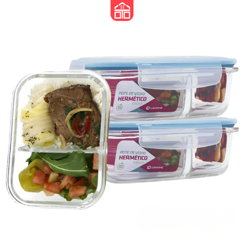 Kit 15 Potes Herméticos de Vidro + 10 Copos de Vidro Aruba de Brinde