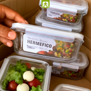 Kit 15 Potes Herméticos de Vidro + 30 Talheres de aço inoxidável de BRINDE