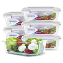 Kit 15 Potes Herméticos de Vidro + 10 Copos de Vidro Aruba de Brinde