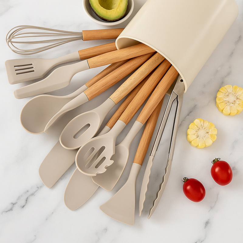 Kit Cozinha dos Sonhos: 9 Panelas Ceramica + 13 Utensílios de Brinde