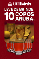 Kit 15 Potes Herméticos de Vidro + 10 Copos de Vidro Aruba de Brinde